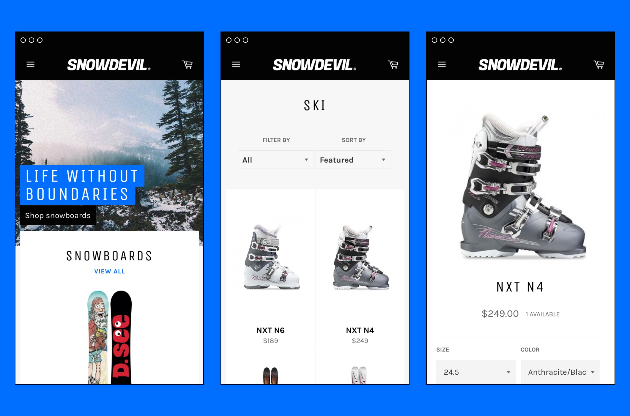 Venture snowboard style on mobile