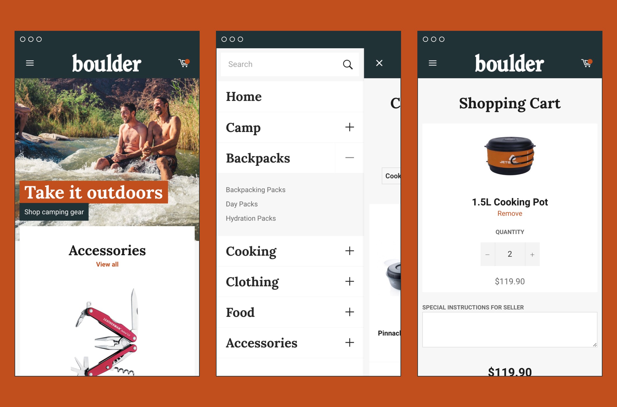 Venture outdoors style on mobile
